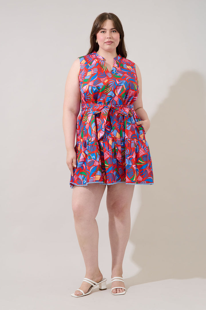 Vilma Sleeveless Mini Dress Tropical Curve
