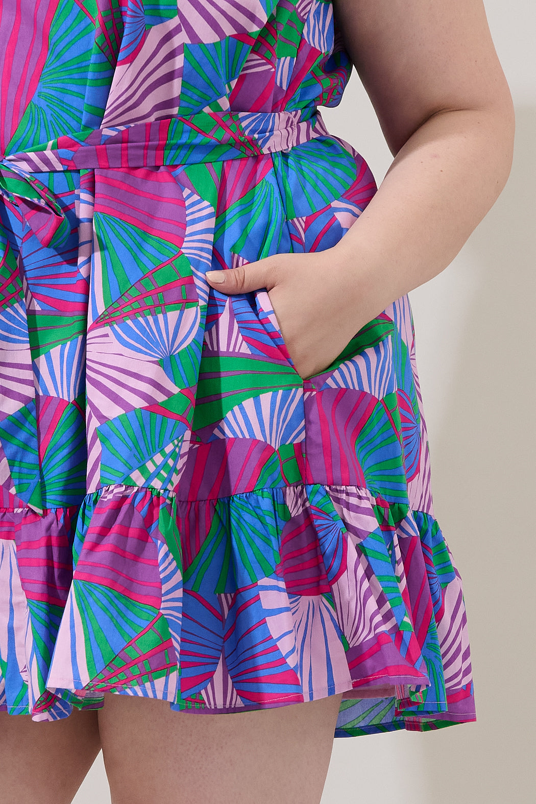 Ivona Ruffle Mini Dress Tropical Curve