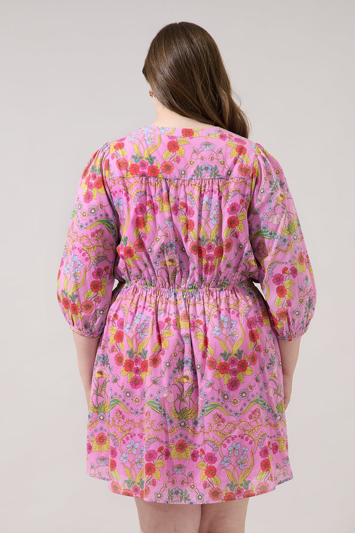 Ramsie Floral Melany Shift Mini Dress Curve