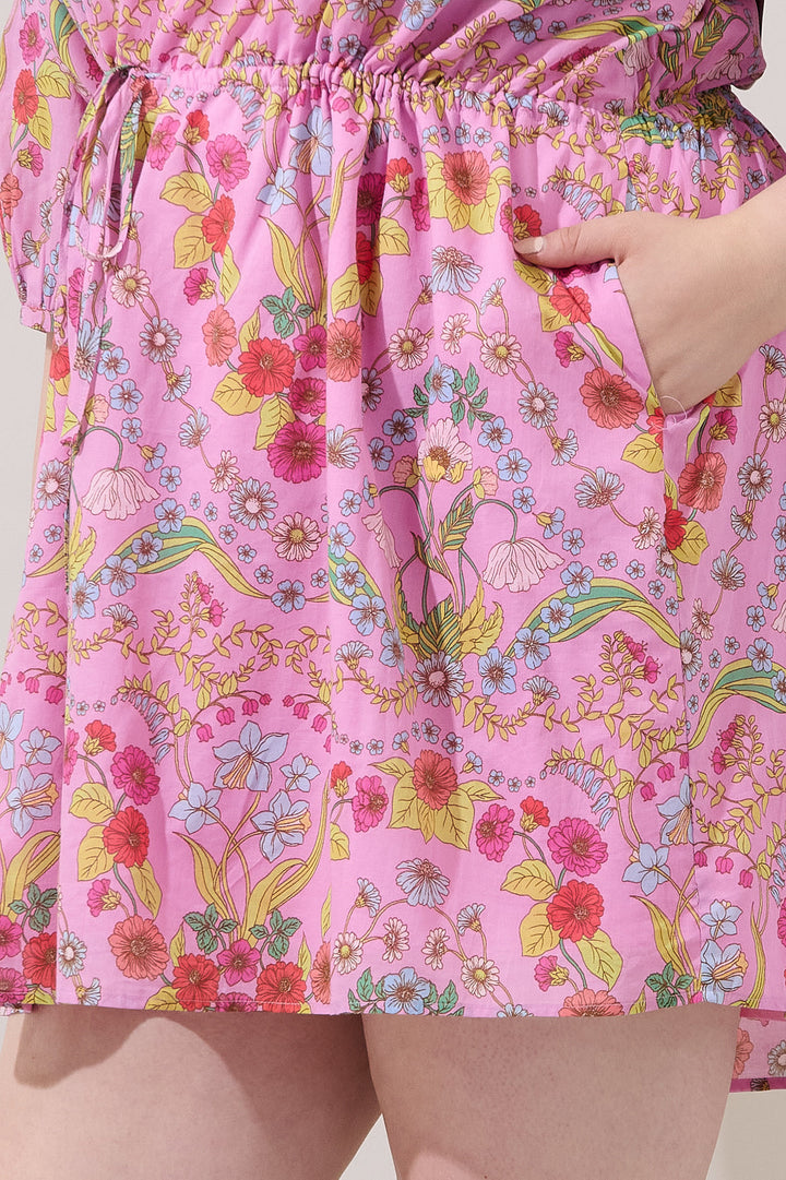 Ramsie Floral Melany Shift Mini Dress Curve