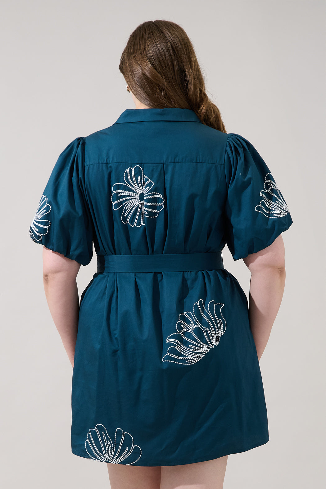Aurely Embroidery Shirt Mini Dress Curve