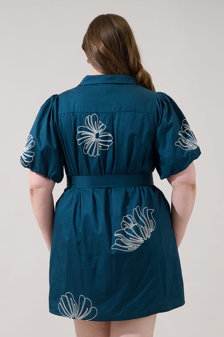 Aurely Embroidery Shirt Mini Dress Curve