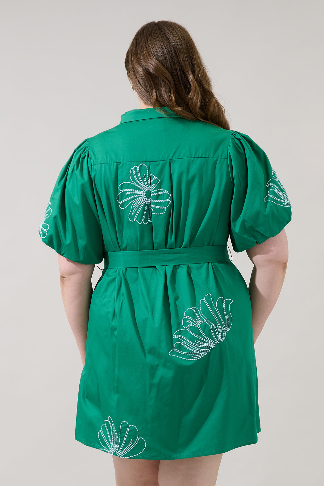 Aurely Embroidery Shirt Mini Dress Curve