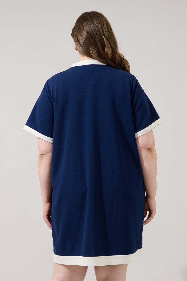 Durmela Contrast Shift Mini Dress Curve
