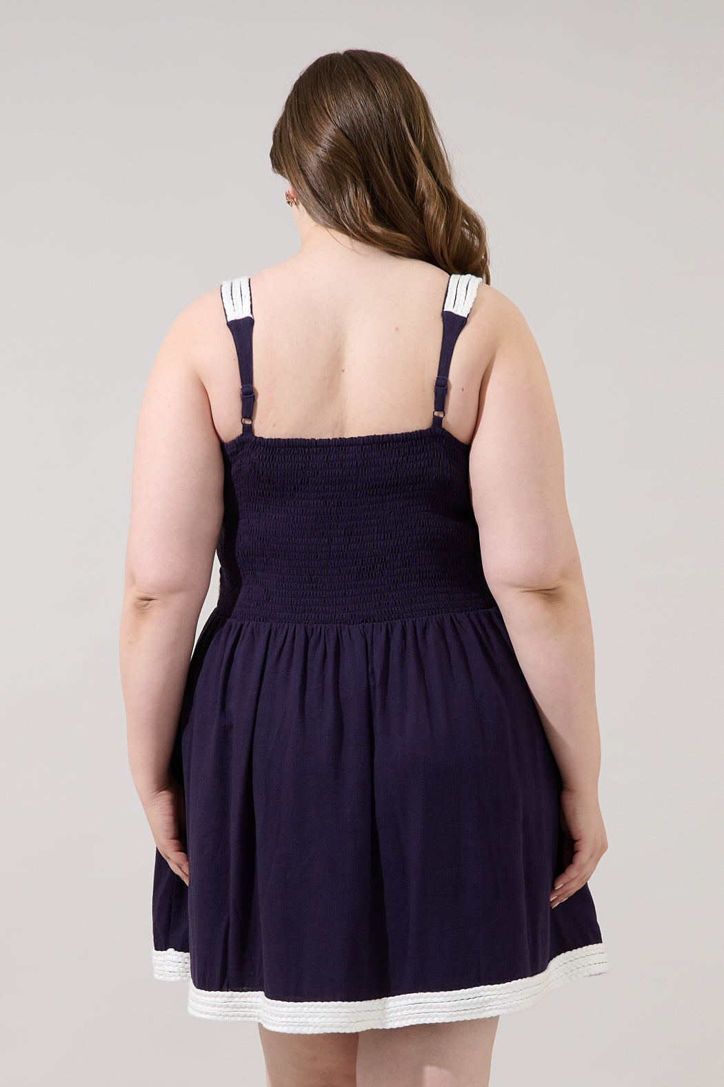 Diamy Braided Contrast Mini Dress Curve
