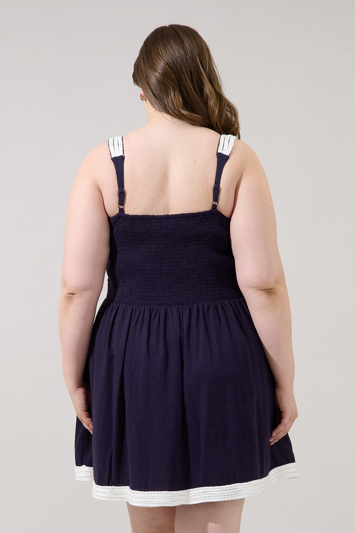 Diamy Braided Contrast Mini Dress Curve