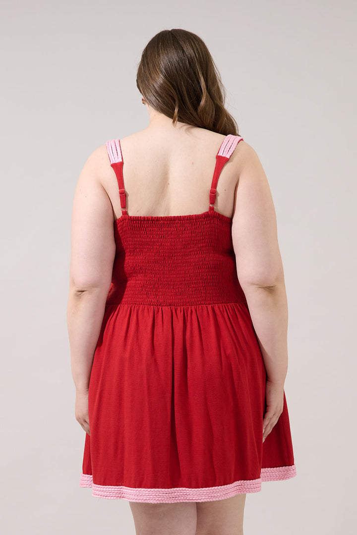 Diamy Braided Contrast Mini Dress Curve