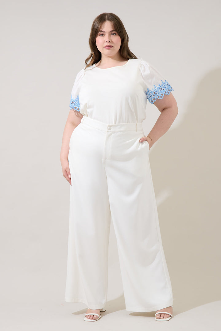 Jainy Embroidered Knit Top Curve