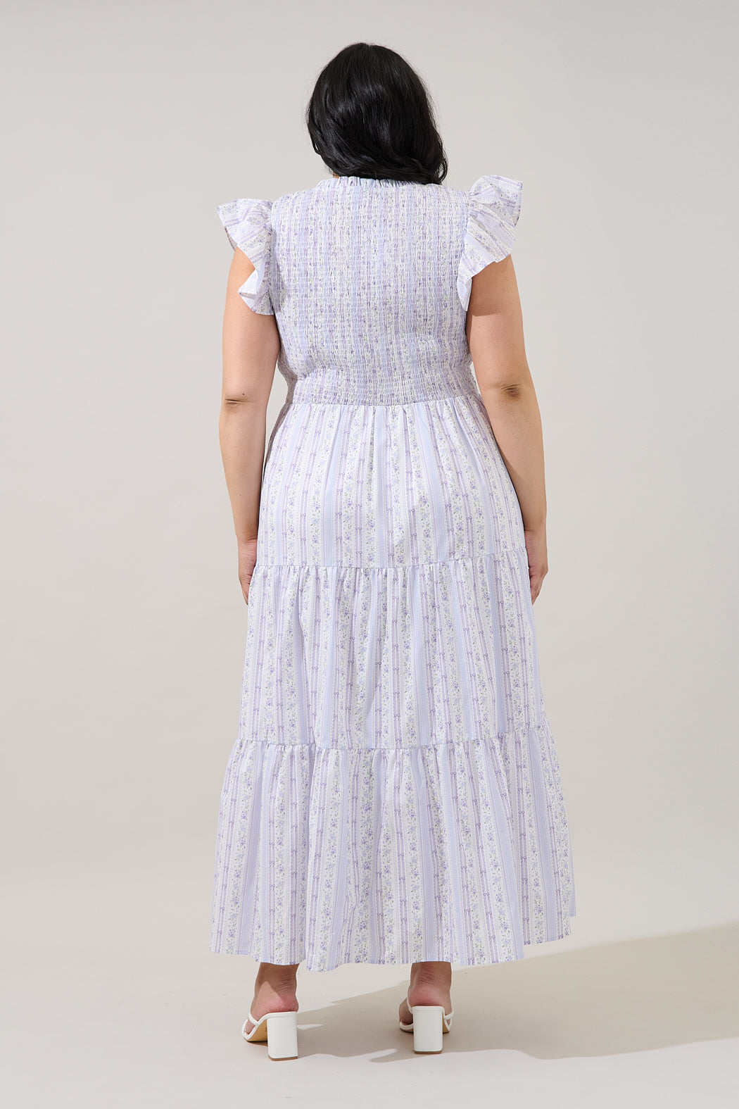 Sunfire Tiered Midi Dress Madale Floral Curve