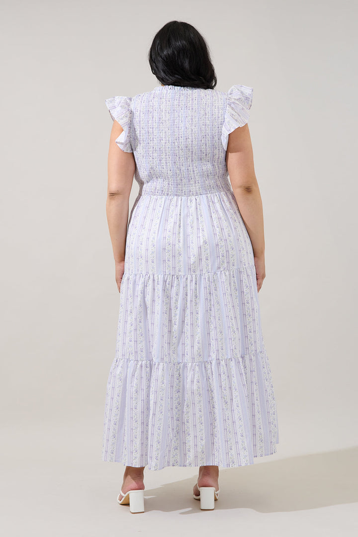 Sunfire Tiered Midi Dress Madale Floral Curve