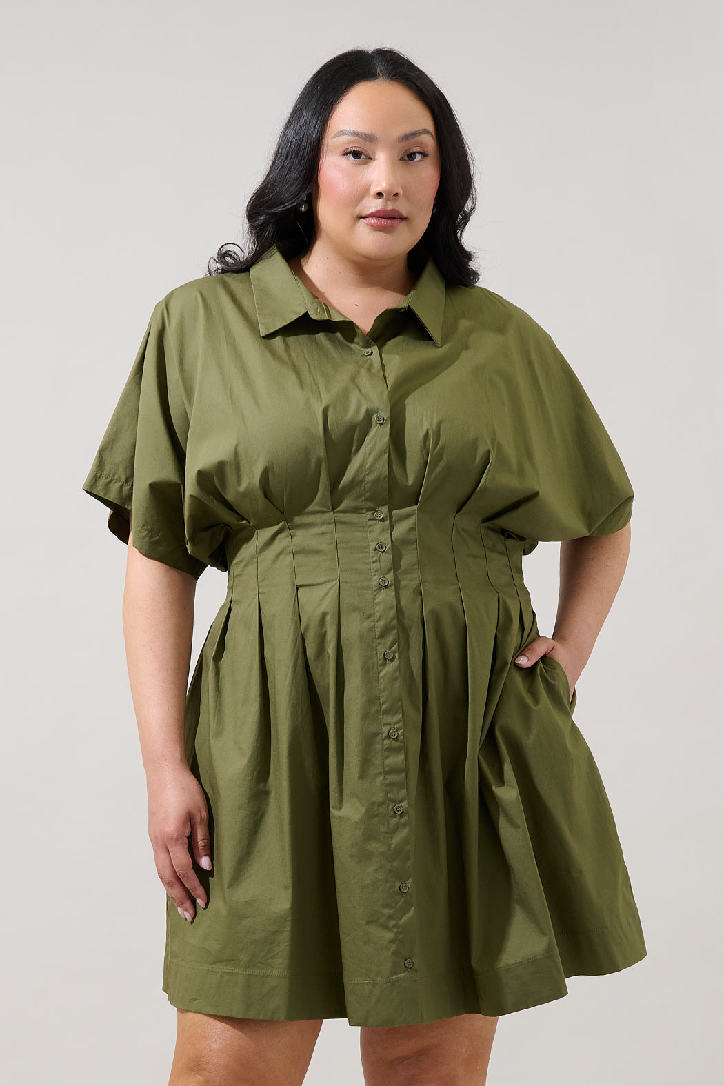 Alix Button Down Mini Dress Curve