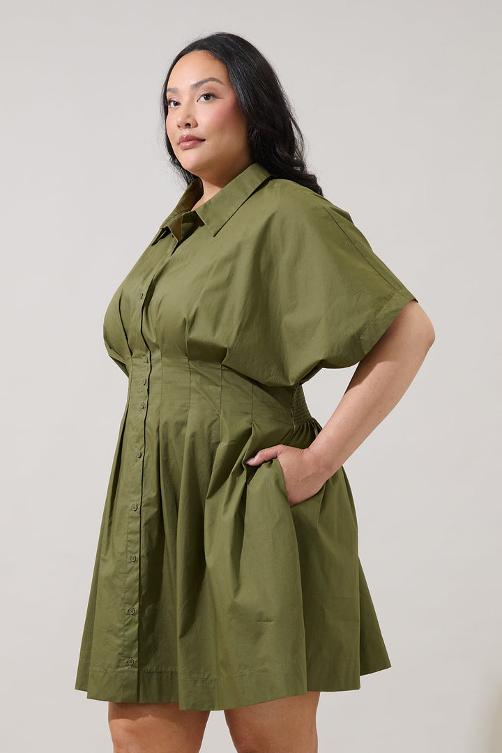 Alix Button Down Mini Dress Curve
