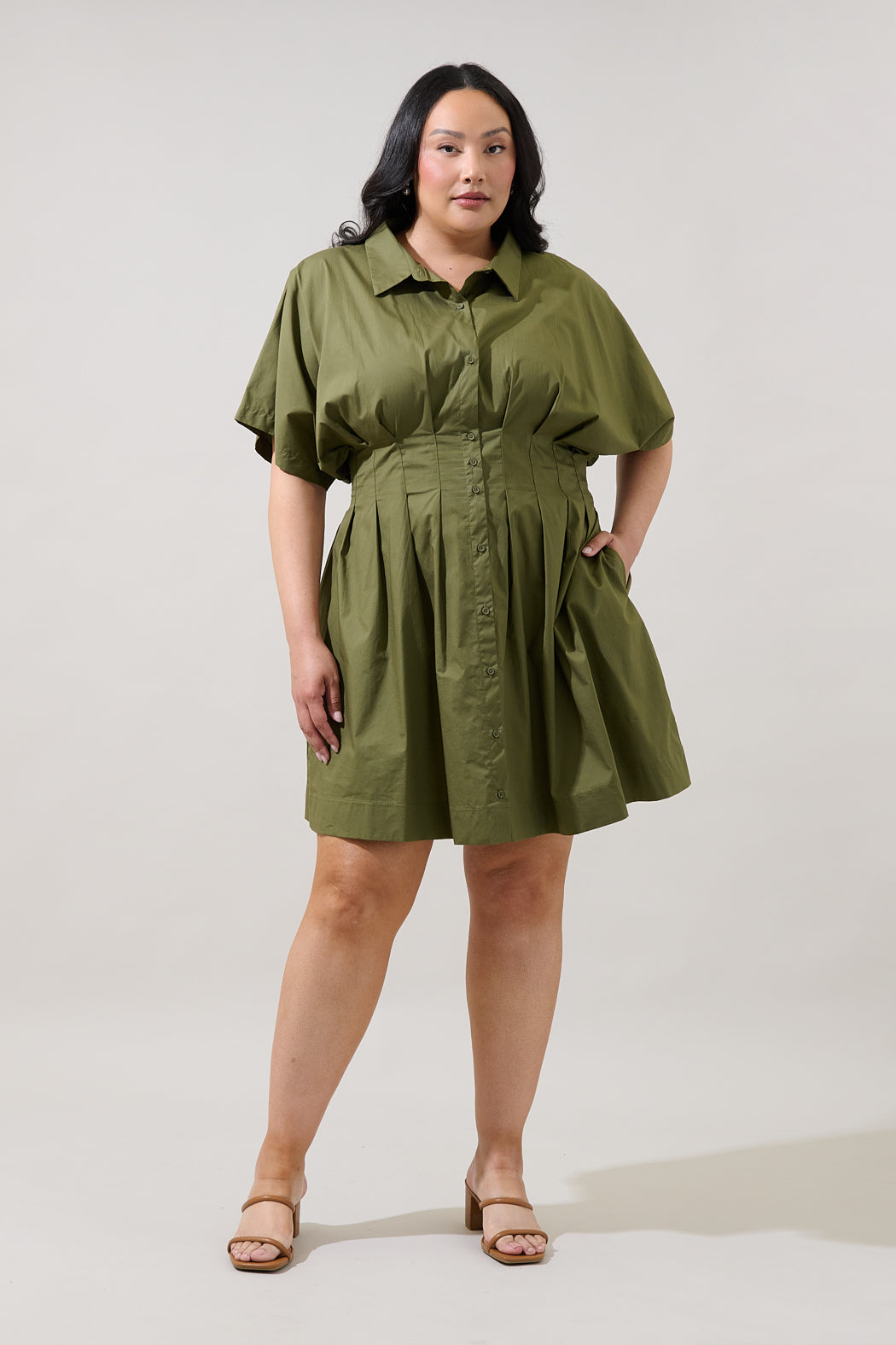 Alix Button Down Mini Dress Curve