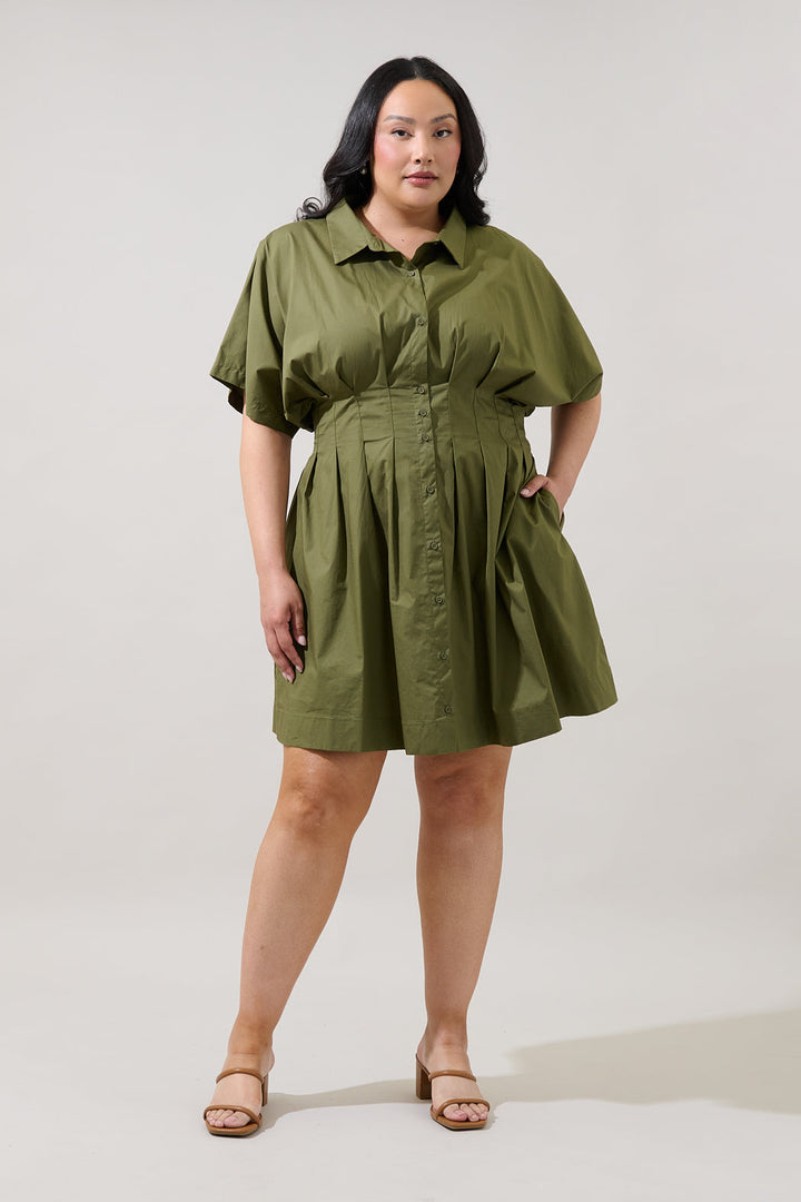 Alix Button Down Mini Dress Curve