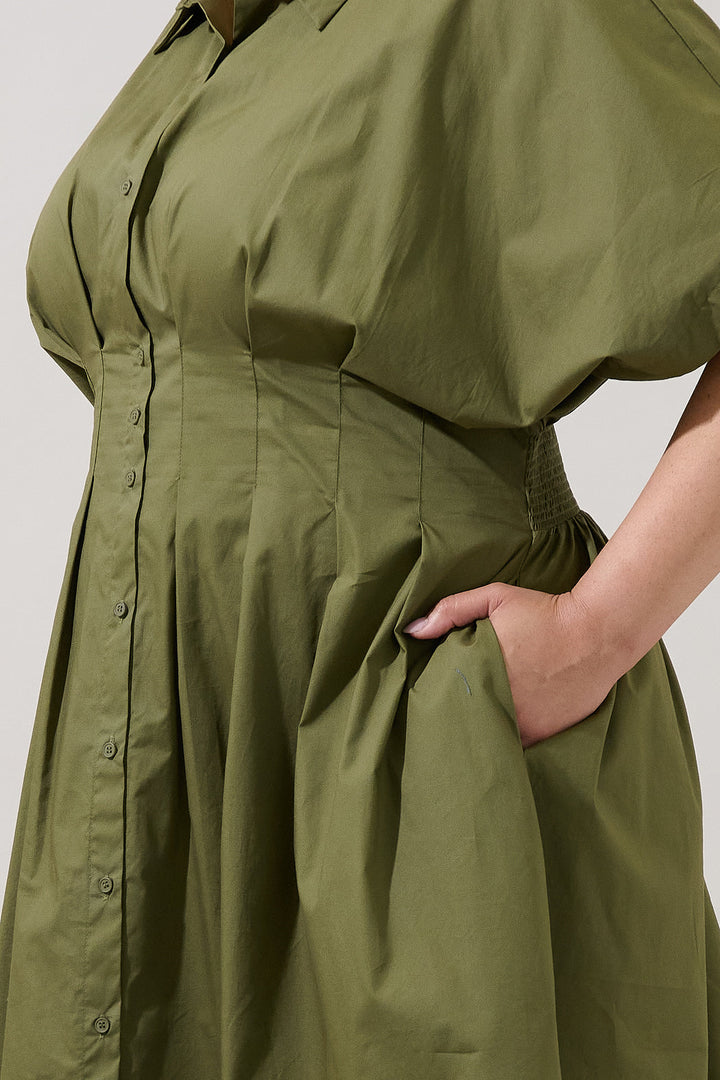 Alix Button Down Mini Dress Curve