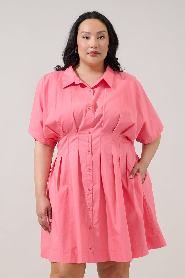 Alix Button Down Mini Dress Curve