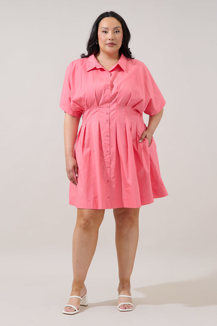 Alix Button Down Mini Dress Curve