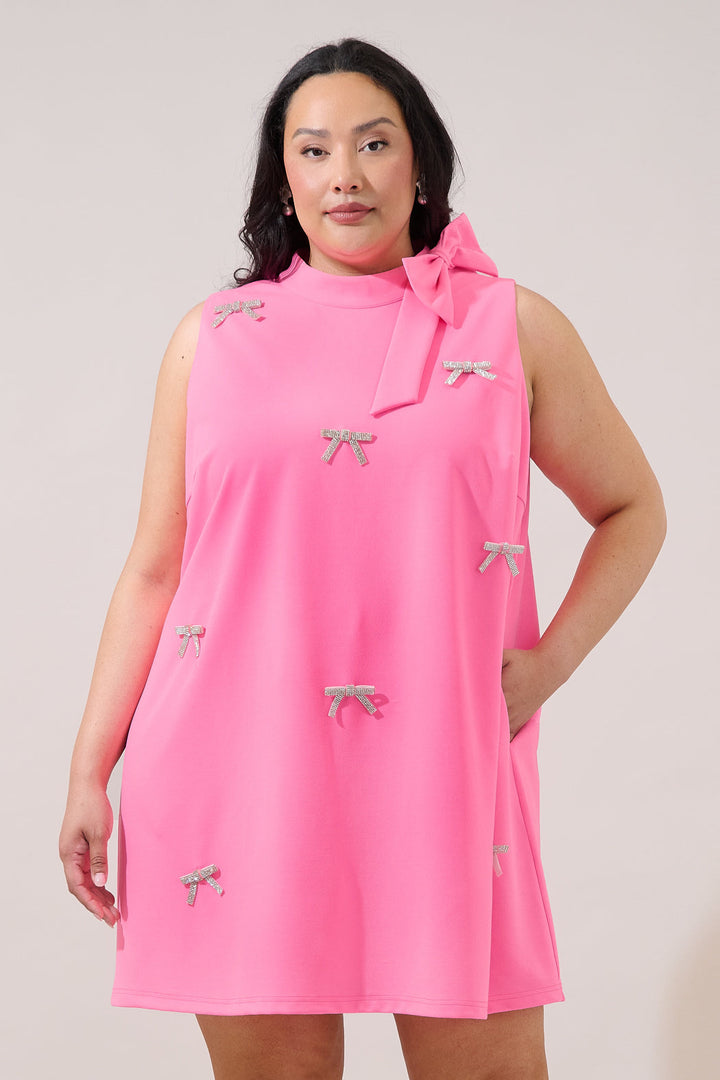Pamelda Bow Shift Mini Dress Curve