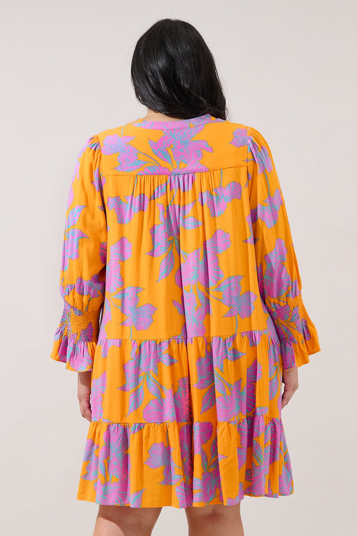Anamy Shift Mini Dress Floral Curve