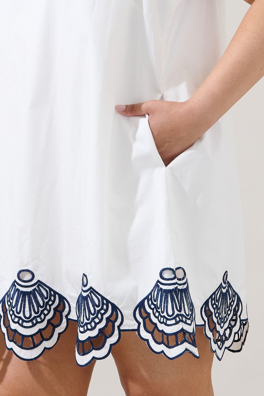Ashley Embroidered Collared Mini Dress Curve