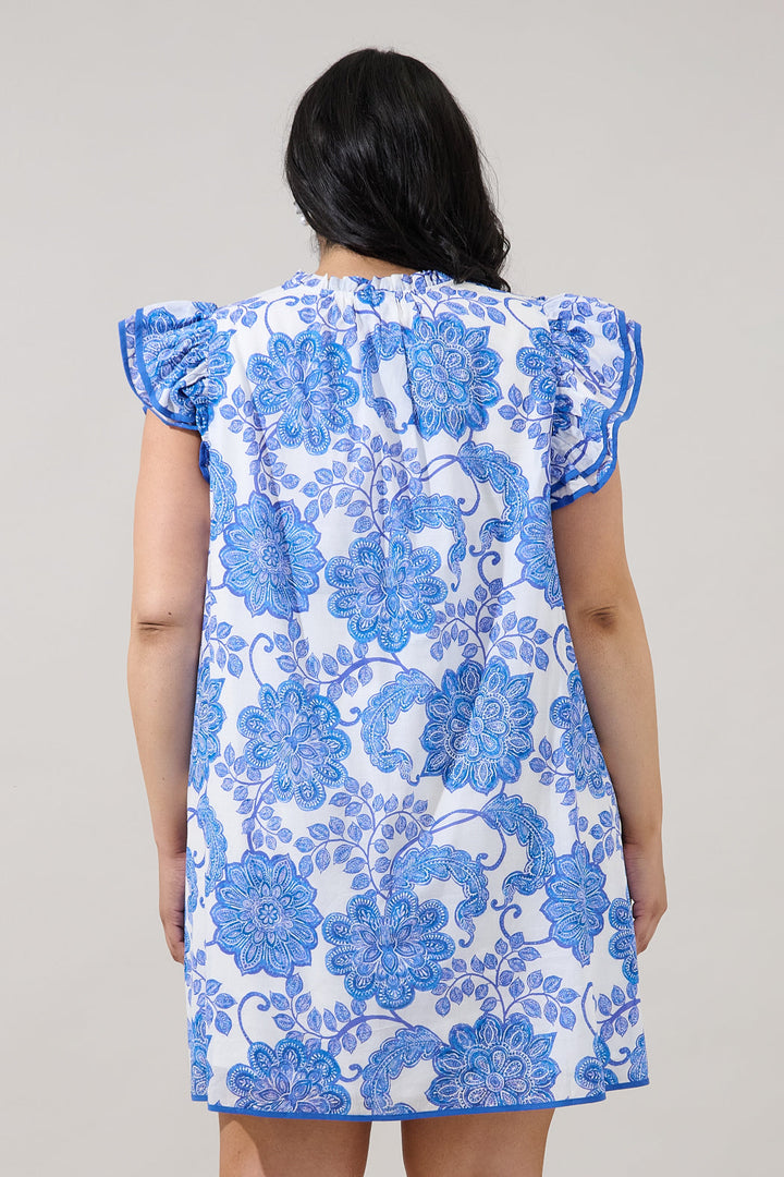 Merina Shift Mini Dress Floral Curve