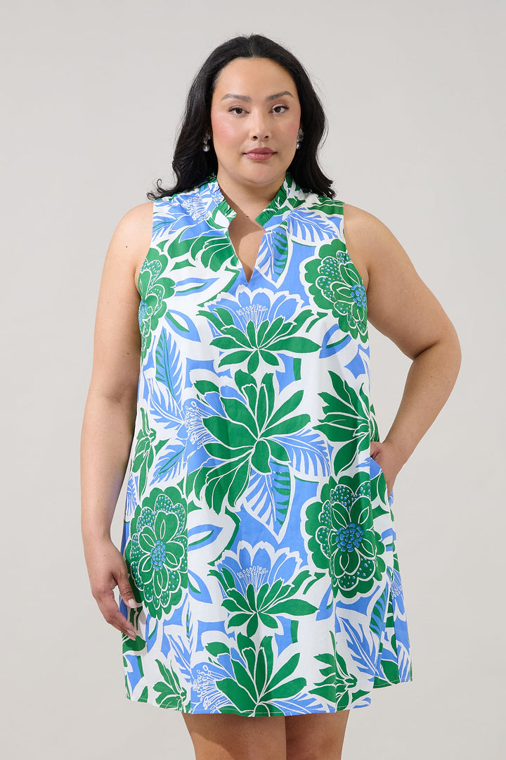 Kelsia Sleeveless Shift Mini Dress Diviny Tropical Curve