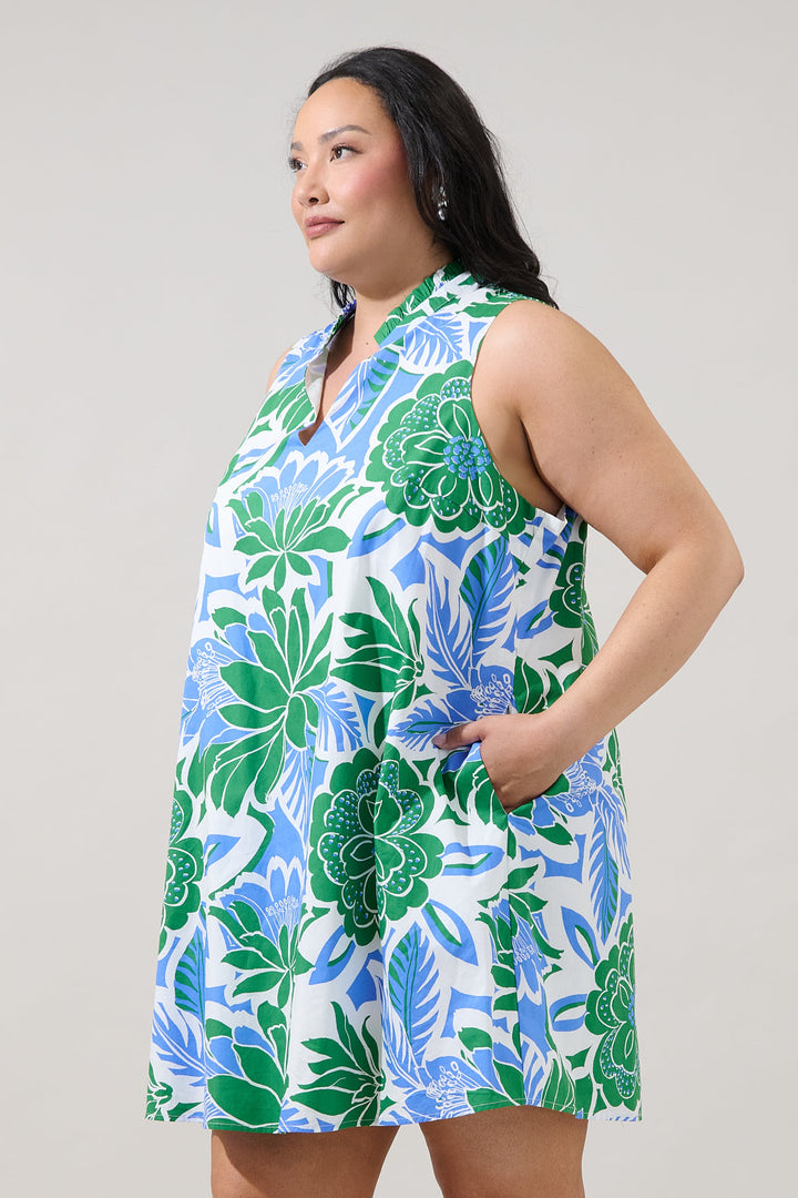 Kelsia Sleeveless Shift Mini Dress Diviny Tropical Curve