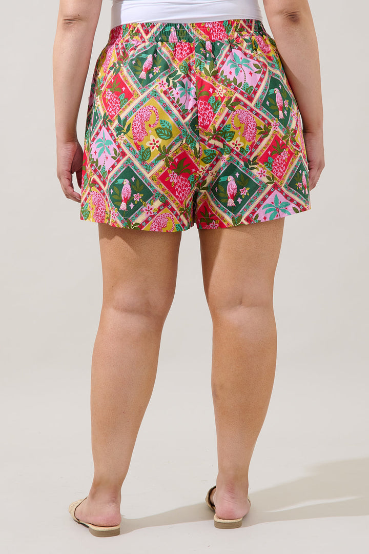 High Waisted Shorts Tropical Curve