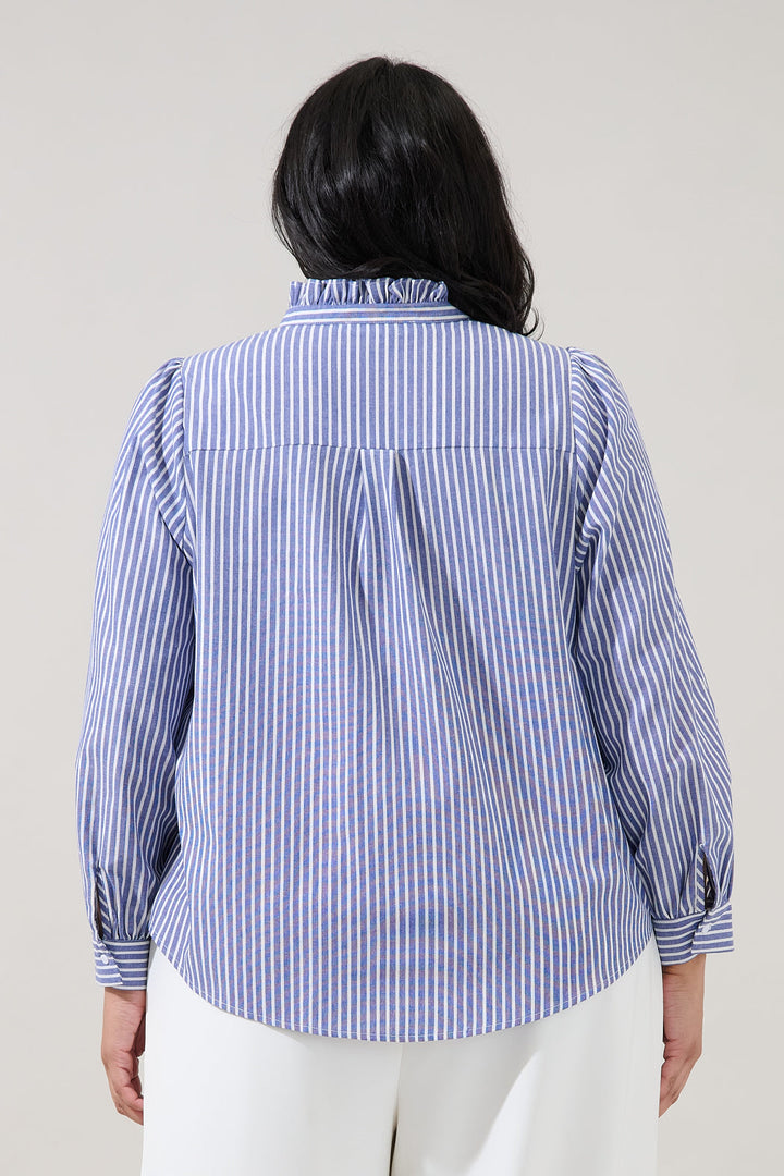 Sandy Striped Doris Button Down Shirt Curve
