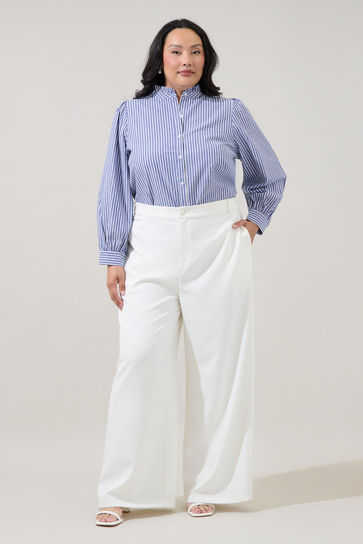 Sandy Striped Doris Button Down Shirt Curve