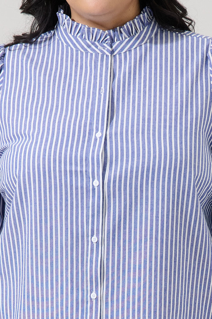 Sandy Striped Doris Button Down Shirt Curve