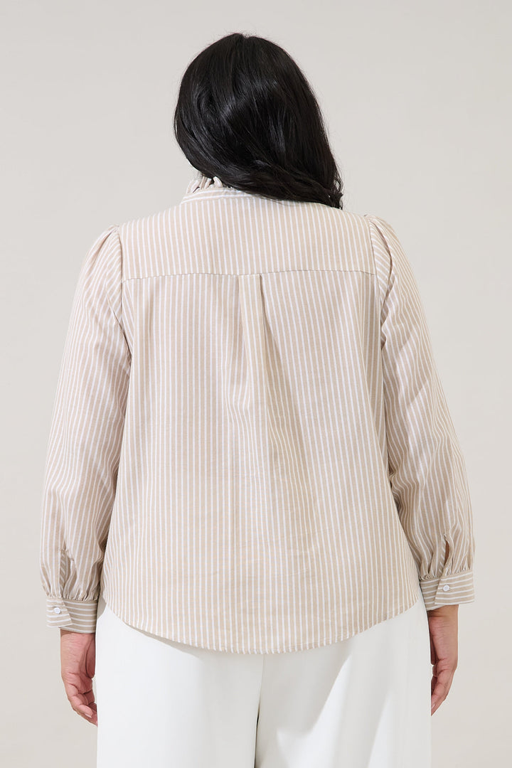 Sandy Striped Doris Button Down Shirt Curve