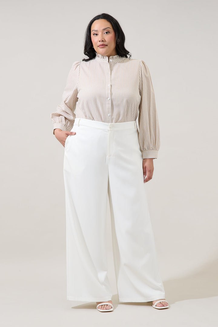 Sandy Striped Doris Button Down Shirt Curve