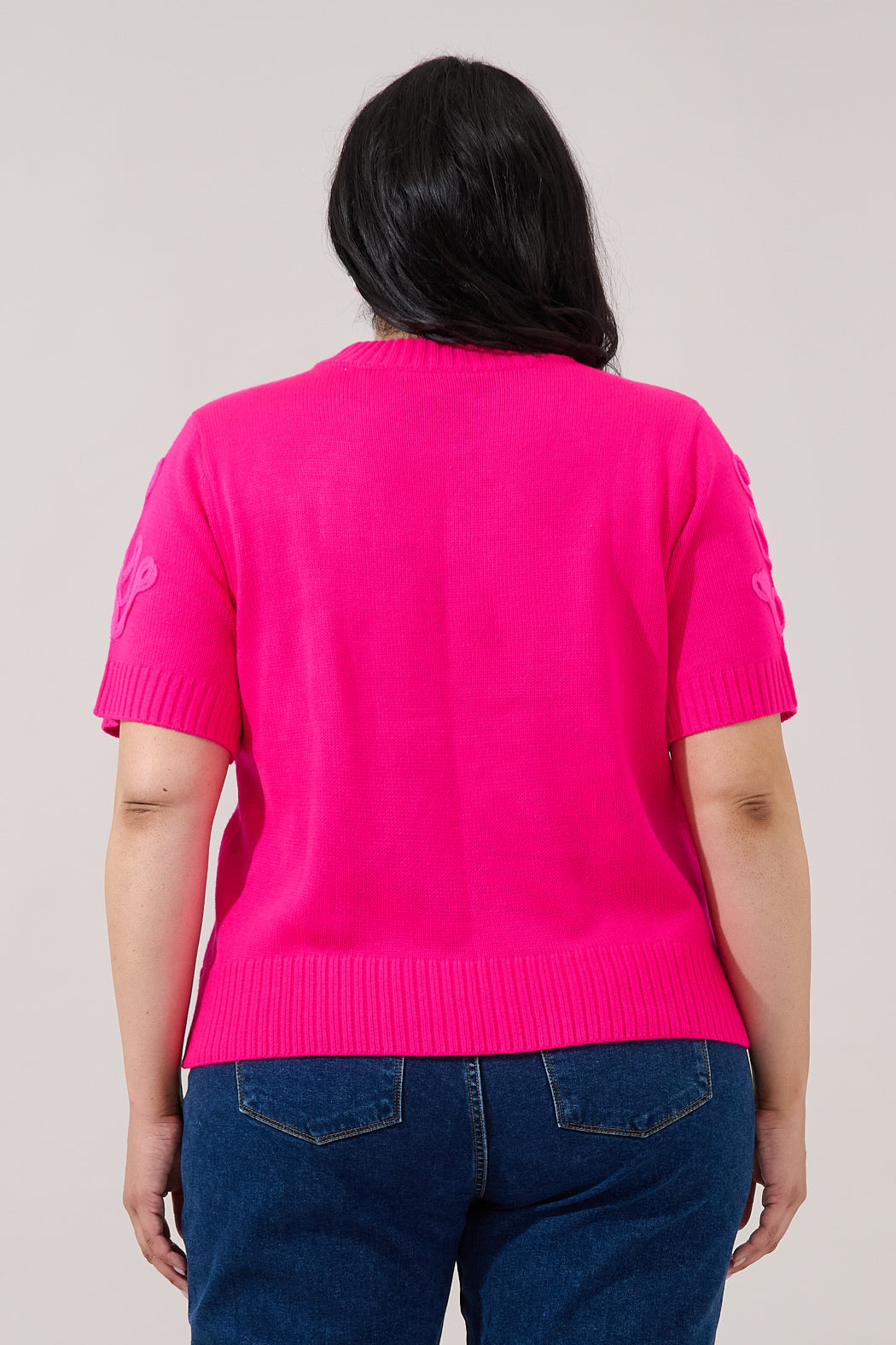 Winsley Floral Embroidered Sweater Top Curve