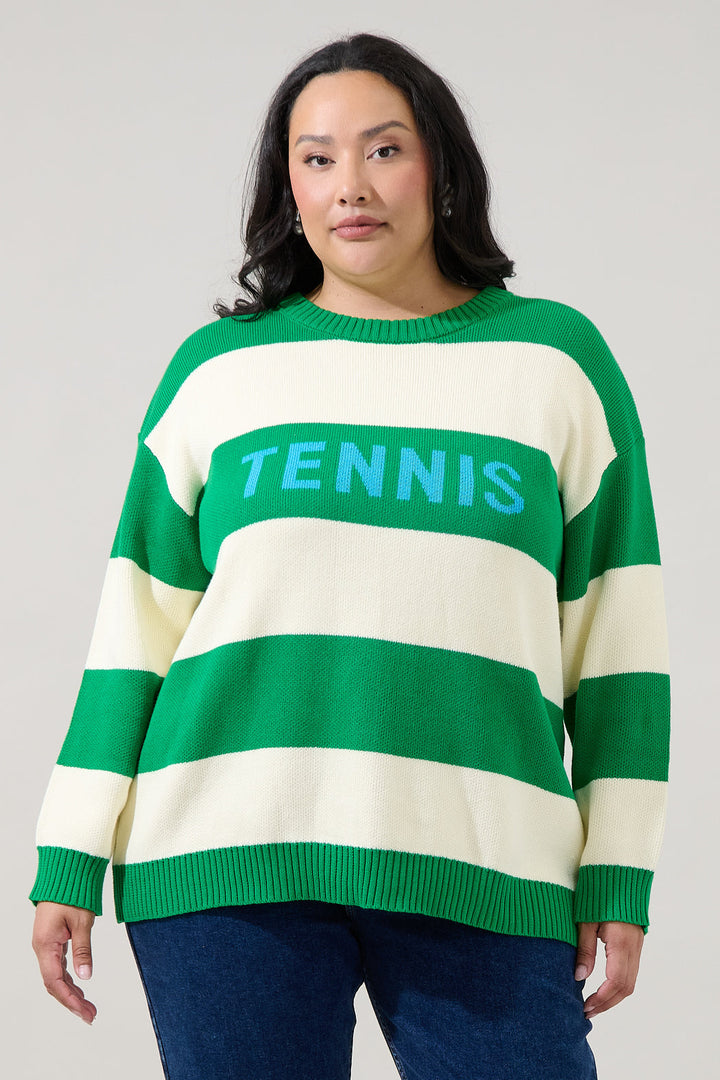 Tennis Stripe Sweater Curve