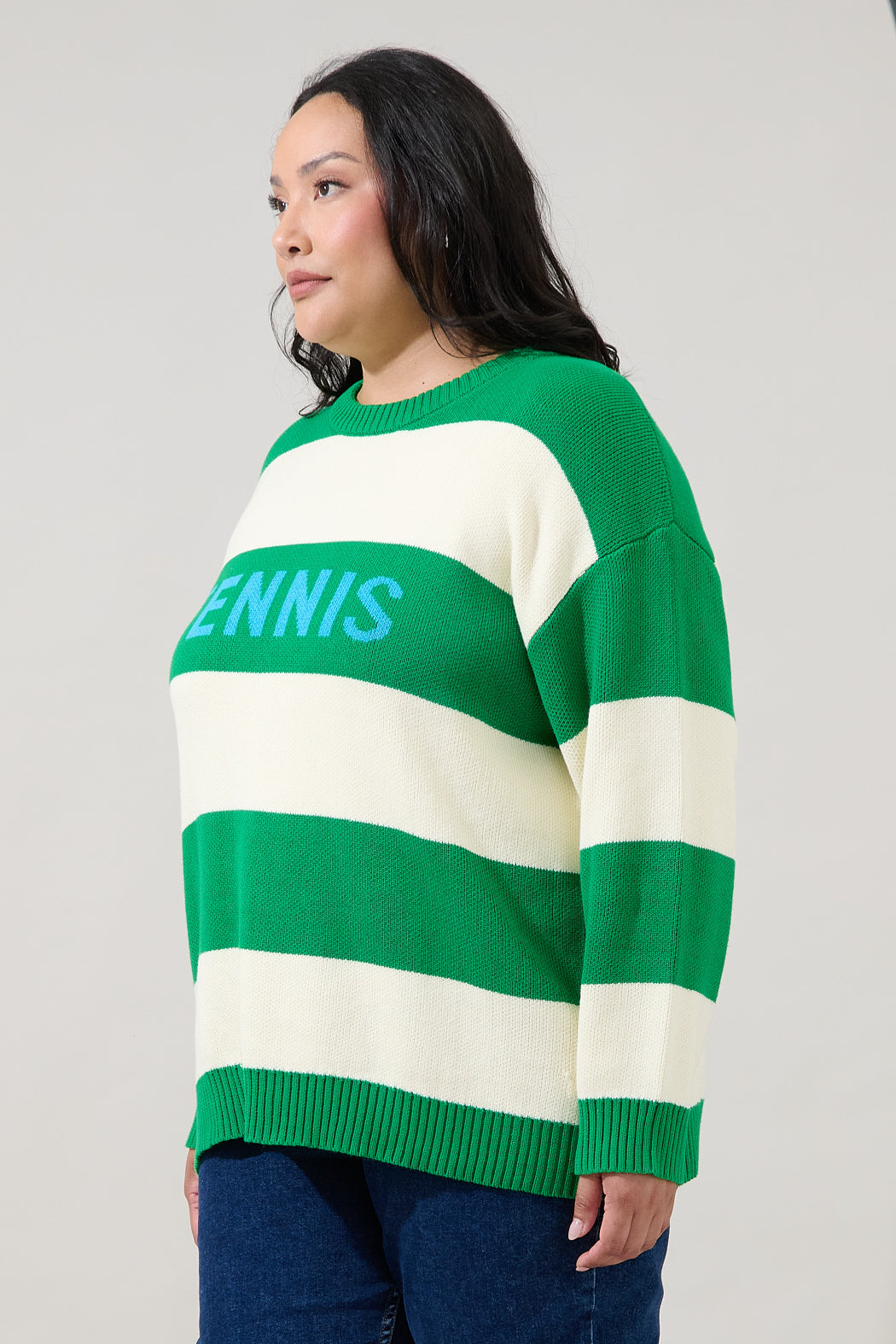 Tennis Stripe Sweater Curve