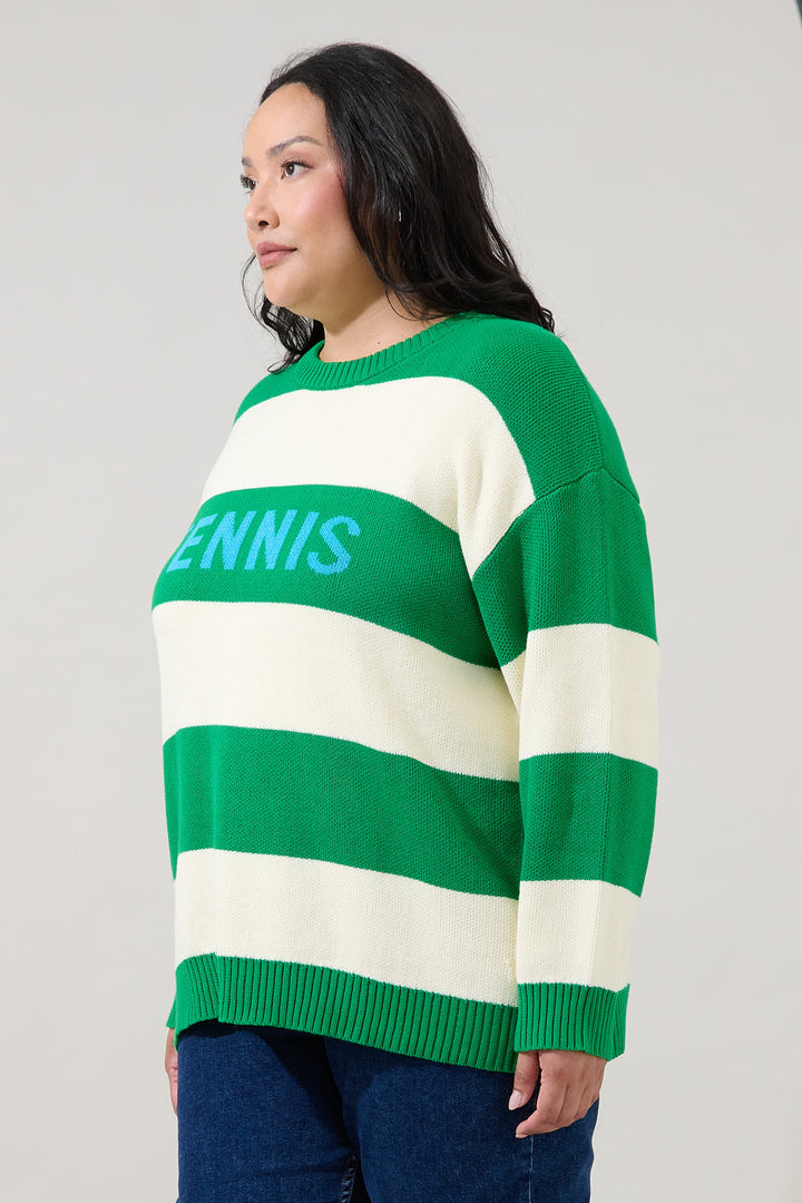 Tennis Stripe Sweater Curve