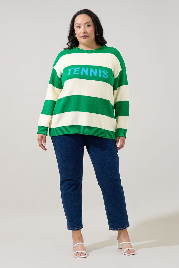 Tennis Stripe Sweater Curve