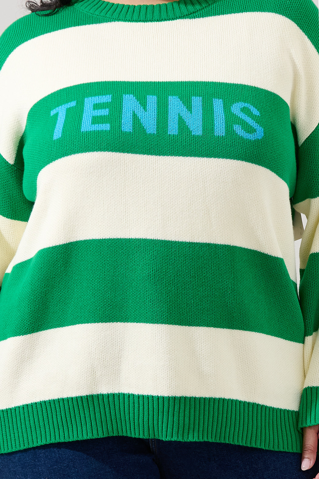 Tennis Stripe Sweater Curve