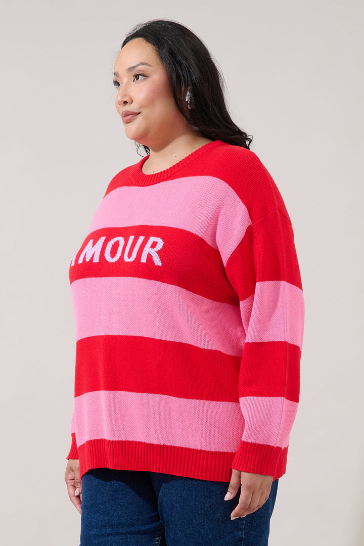 Amour Stripe Sweater Curve