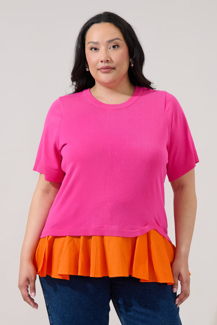 Jessica Mix Media Knit Top Curve