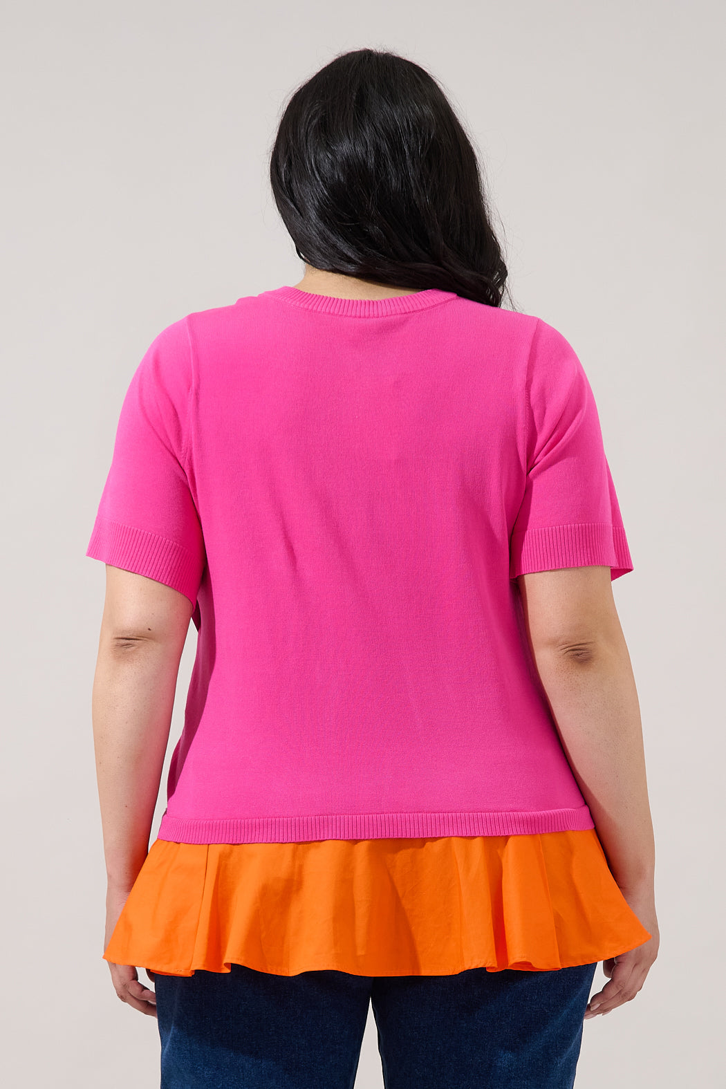 Jessica Mix Media Knit Top Curve