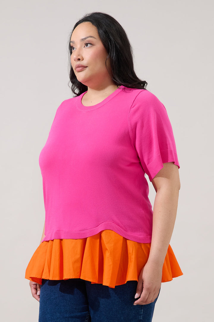 Jessica Mix Media Knit Top Curve