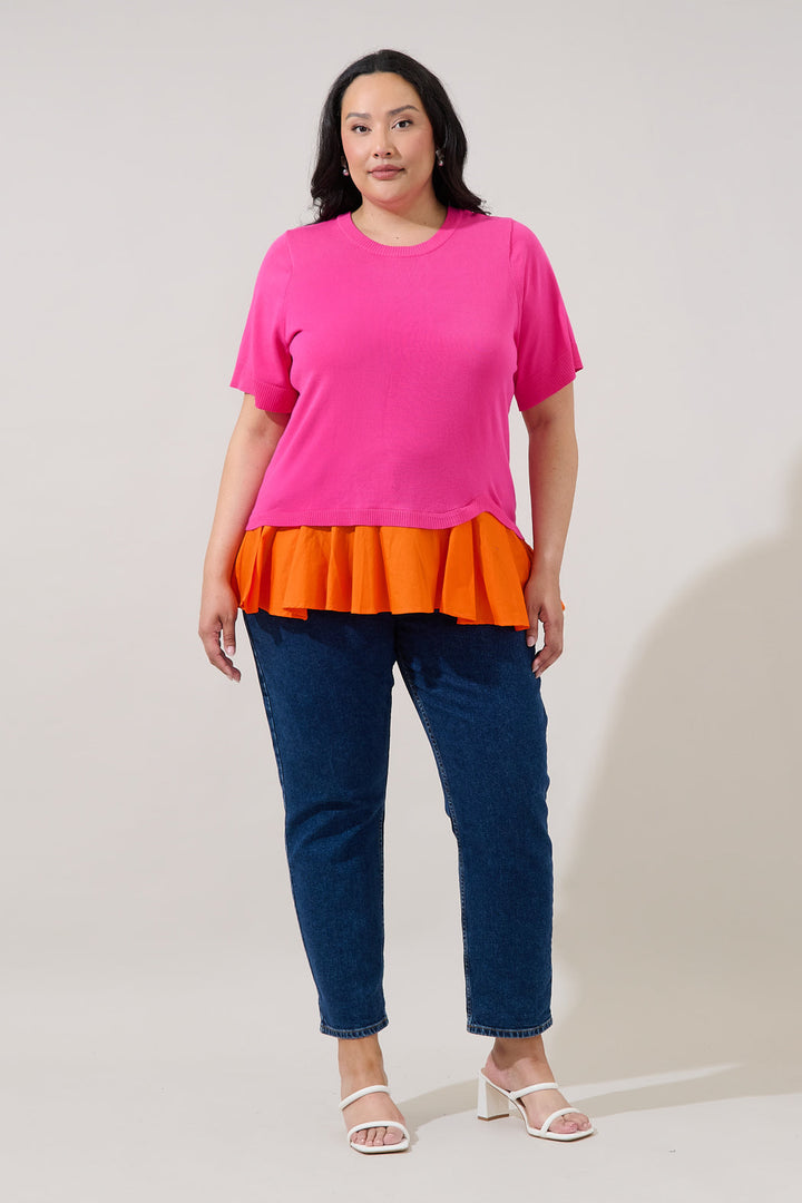 Jessica Mix Media Knit Top Curve
