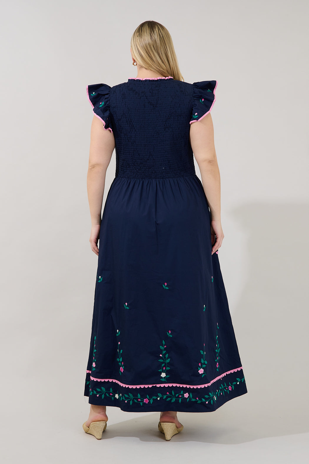 Sunfire Tiered Midi Dress Bermin Floral Curve
