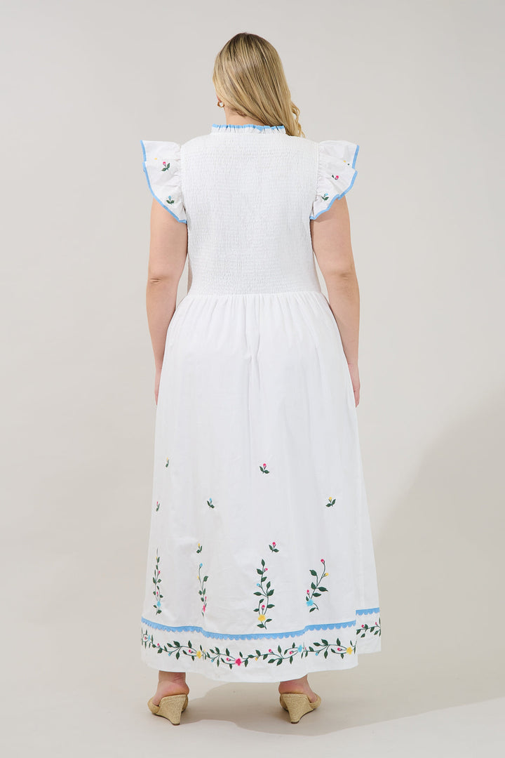 Sunfire Tiered Midi Dress Bermin Floral Curve