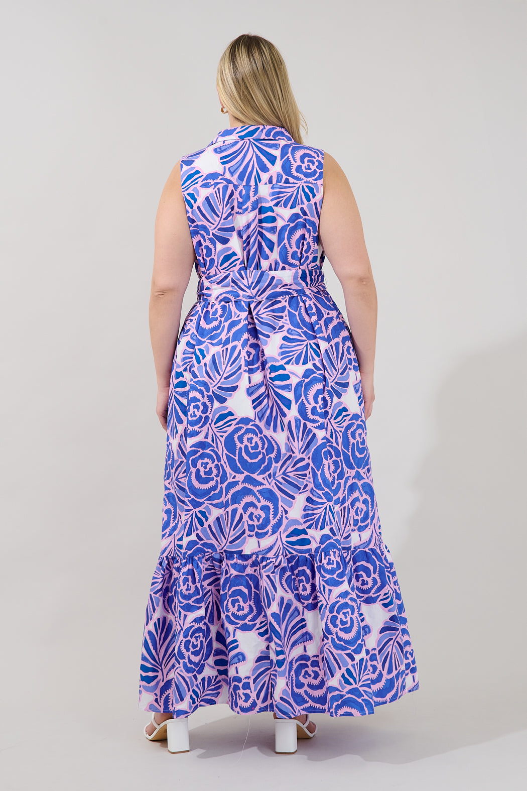 Cileah Collared Maxi Dress Floral Curve