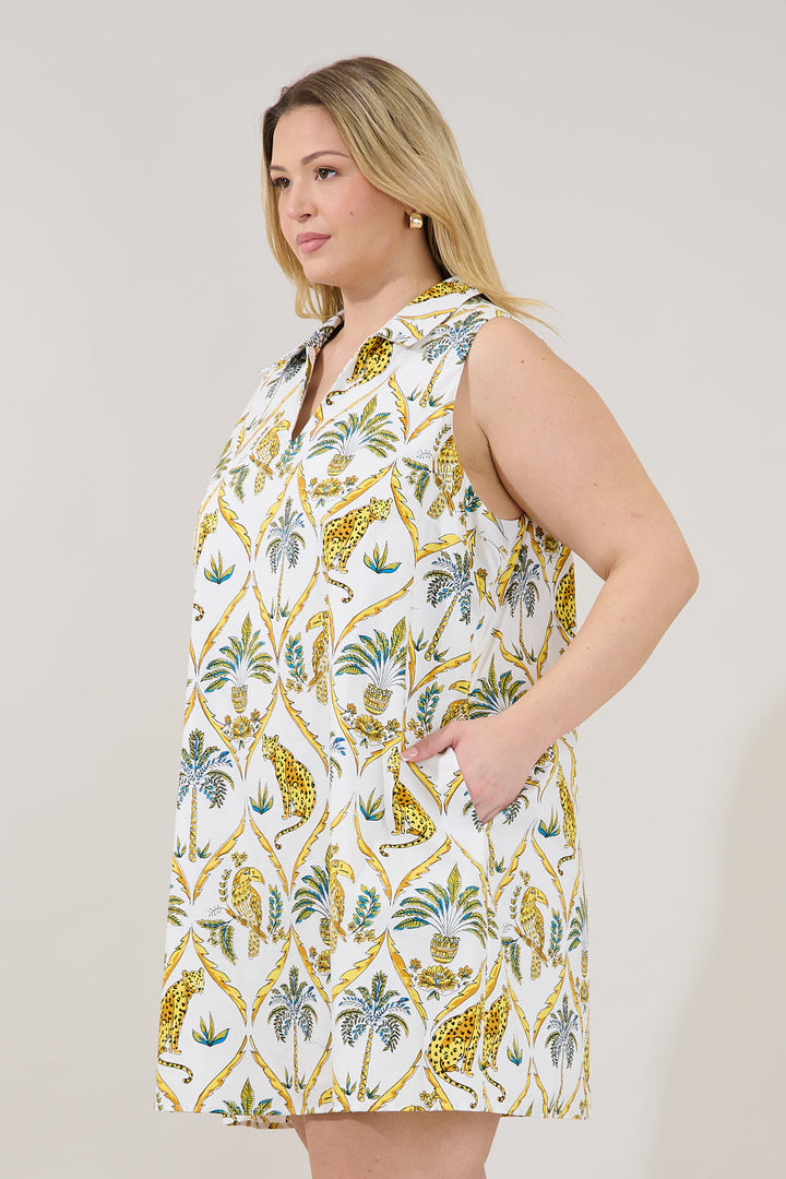 Lexya Collared Shift Mini Dress Tigress Curve