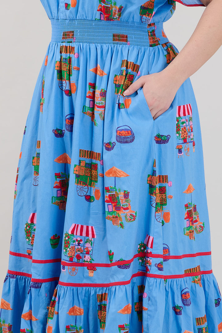 Ordy Smocked Midi Dress Flower Mart Curve