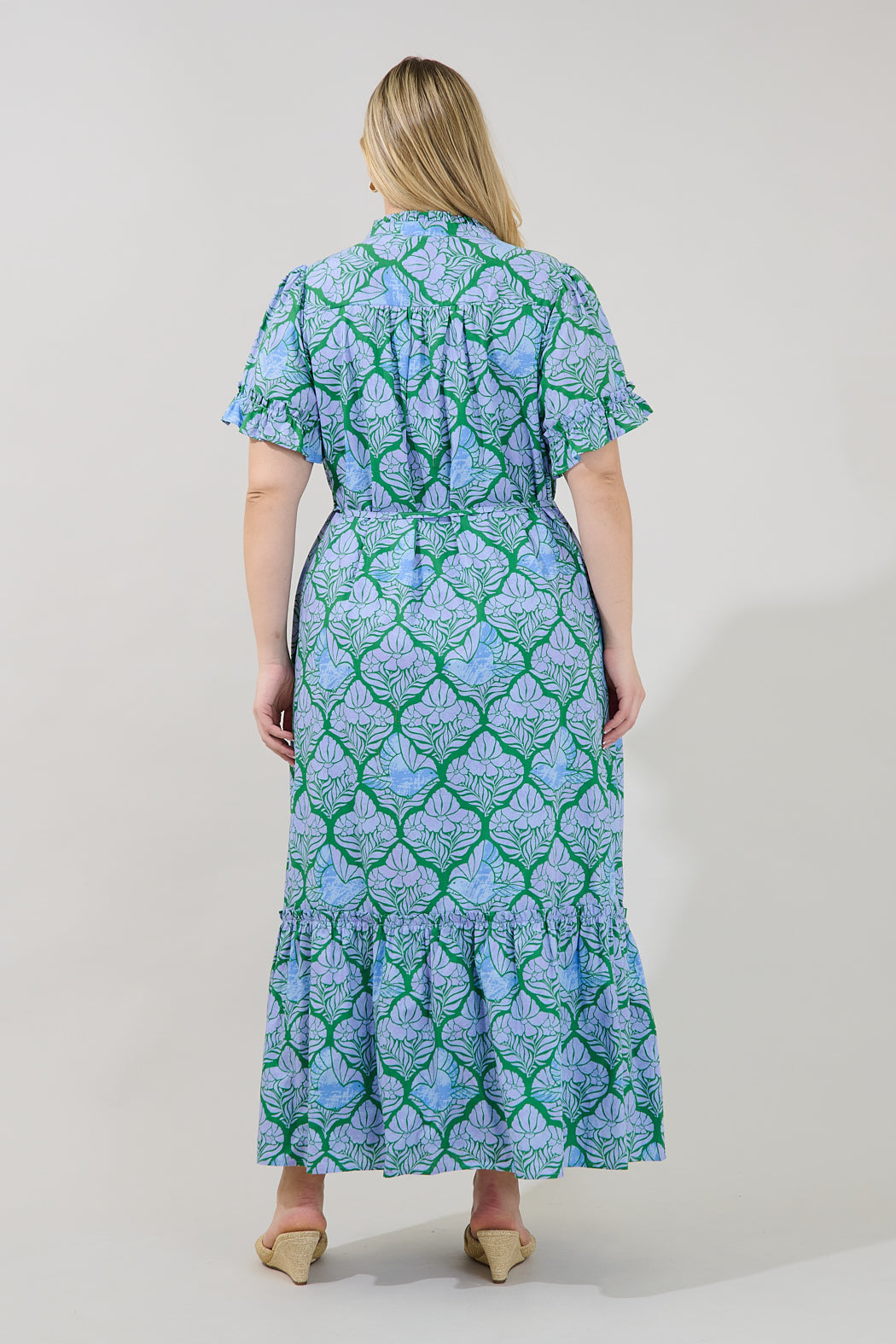 Alna Button Up Midi Dress Floral Curve